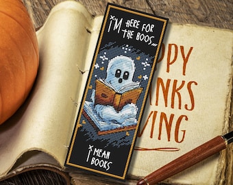 Halloween Ghost Bookmark Cross Stitch Pattern (Instant Download)