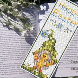 Bookmark Cross Stitch Pattern Pdf Gnome Boy With Chicken Elf Fairy ...