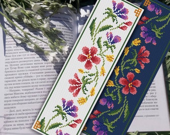 Bookmark  Cross Stitch Pattern , Wildflowers Instant Download Book Cross Stitch  Cute Cross Stitch Easy Cross Stitch