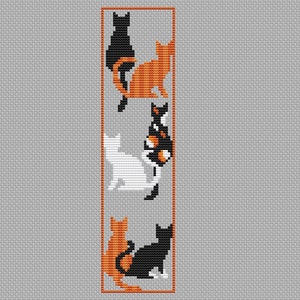 Cat bookmark cross stitch pattern , cute cross stitch , book lovers gift idea ,easy xstitch for beginners ,school diy, do it yourself imagem 7