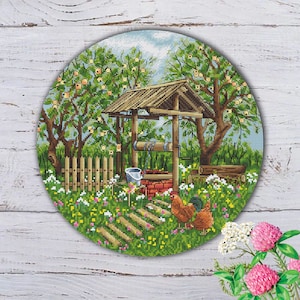 Summer Garden Cross Stitch Pattern - DIY Home Decor