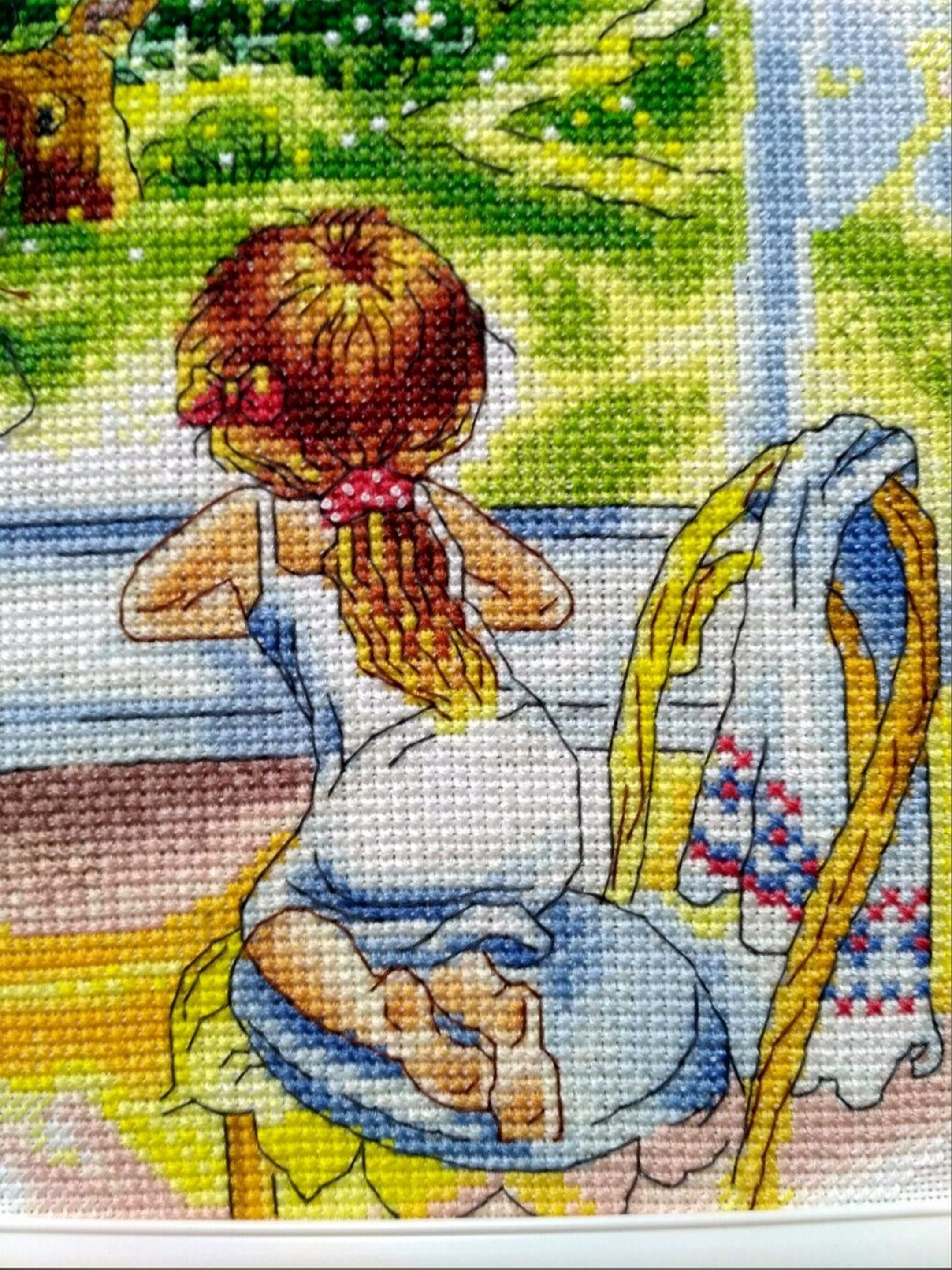 Little girl cross stitch pattern pdf embroidery design Etsy