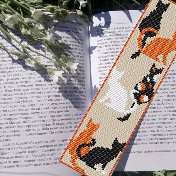 Cat Bookmark Cross Stitch Pattern: Easy DIY Gift (PDF Pattern)