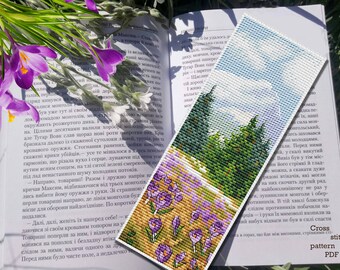 Handmade Nature Bookmark Cross Stitch Pattern - Instant Download for DIY Bookworms