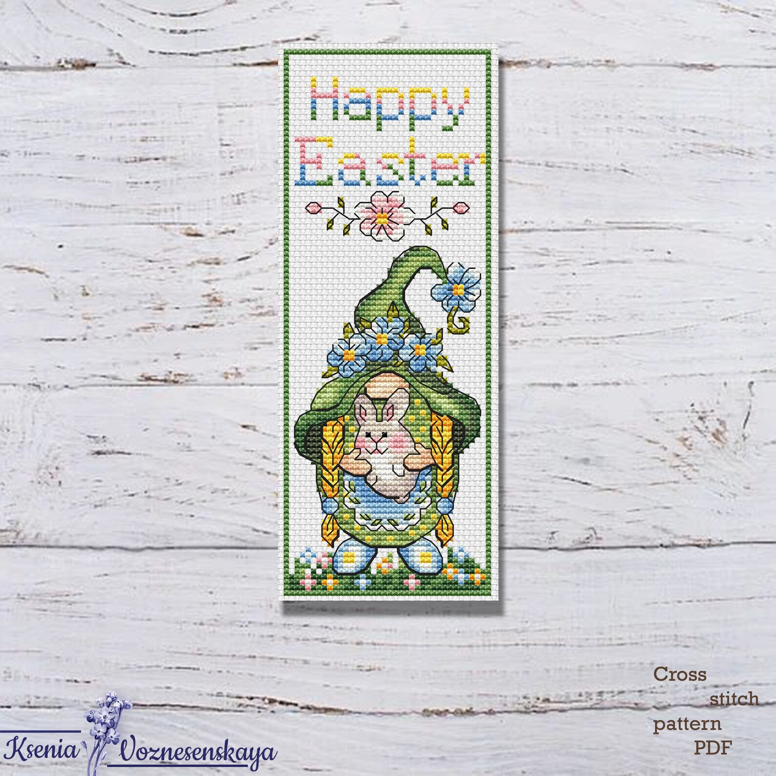 Bookmark Cross Stitch Pattern Pdf Girl Gnome Elf Fairy Pixie Funny ...
