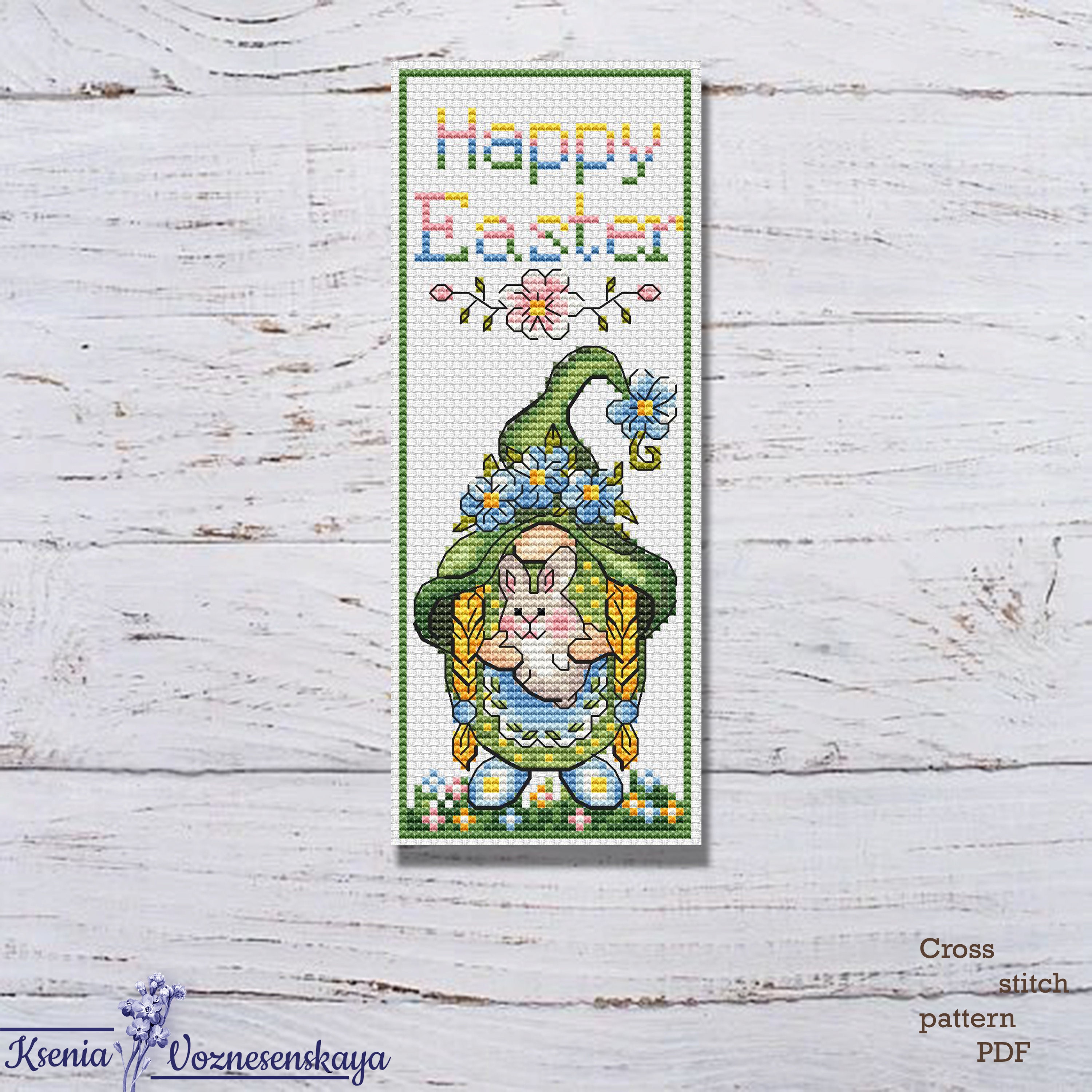 Bookmark Cross Stitch Pattern Pdf Girl Gnome Elf Fairy Pixie Funny ...