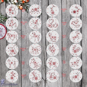 Conjunto de decoración navideña de punto de cruz - Decoración navideña Símbolos de año nuevo Conjunto de 12 patrones Gráfico DMC Descarga instantánea en PDF imprimible