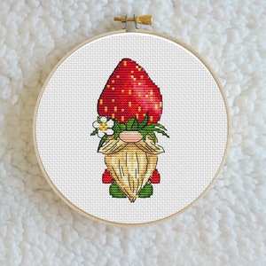 Gnome Cross stitch pattern PDF, garden gnomes, Counted Cross Stitch, Cute Gnome Embroidery Instant Download File Summer Gnome,