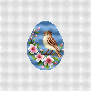 Mini Easter Egg Cross Stitch Patterns, Spring Birds, Small Embroidery ...