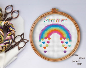 Rainbow Cross Stitch Pattern: Easy DIY Nursery Decor (PDF Pattern)