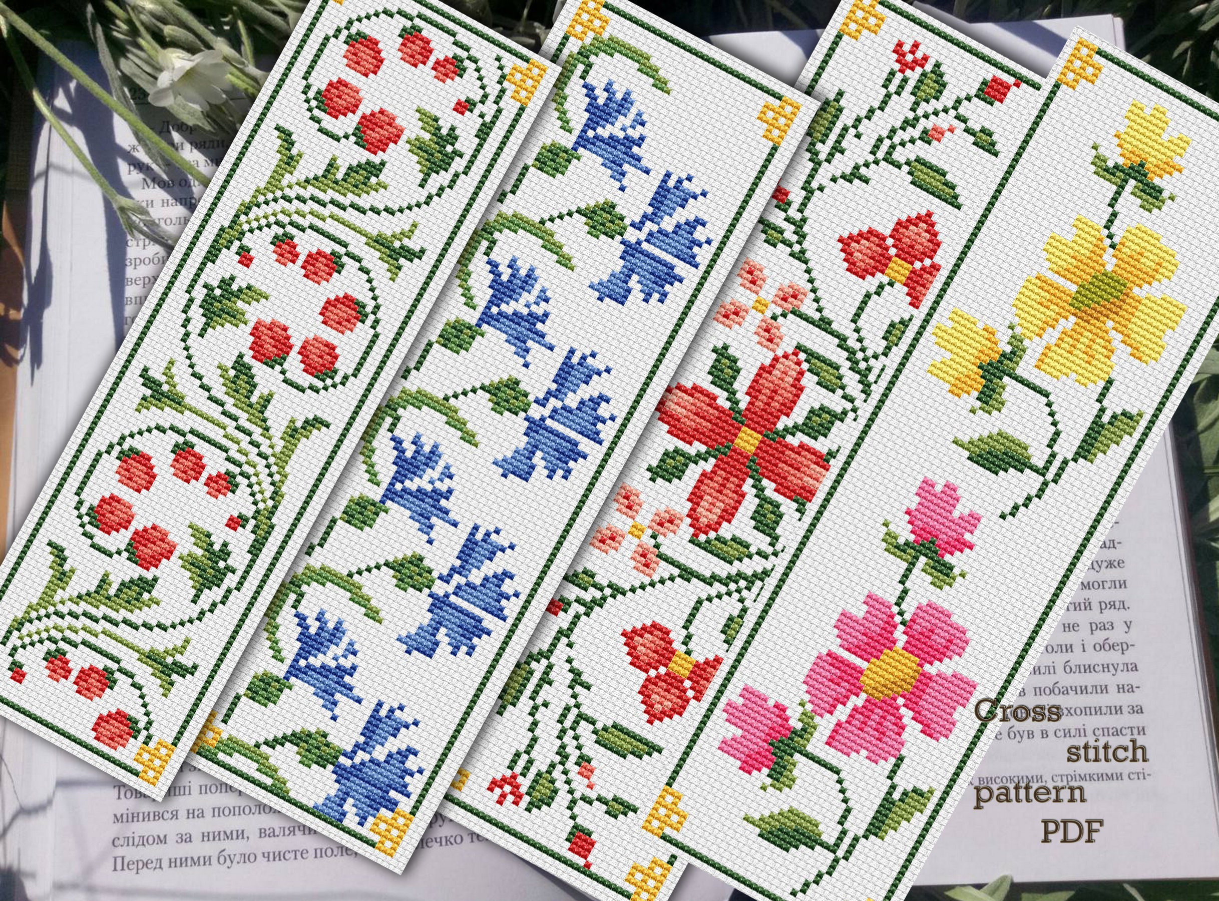 Kreuzstich-Lesezeichen Set Mit Blumenmotiven | 6 Stück, Inkl. Buntem Garn & Zubehör – Für Anfänger & Erwachsene