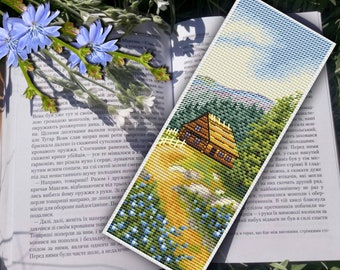 Mountain House Bookmark Cross Stitch Pattern (PDF Download)
