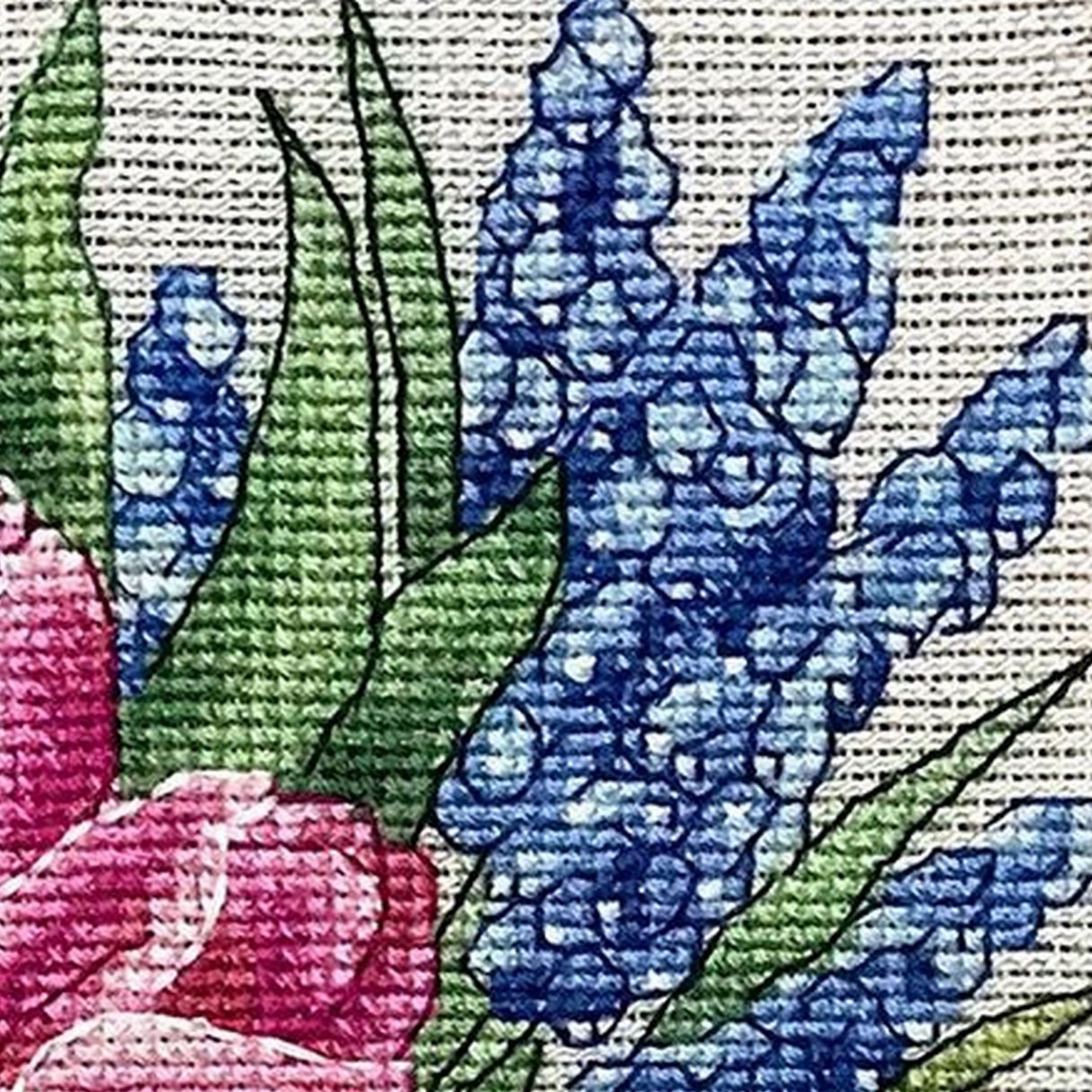 Spring flowers cross stitch Basket of spring flowers cross Etsy