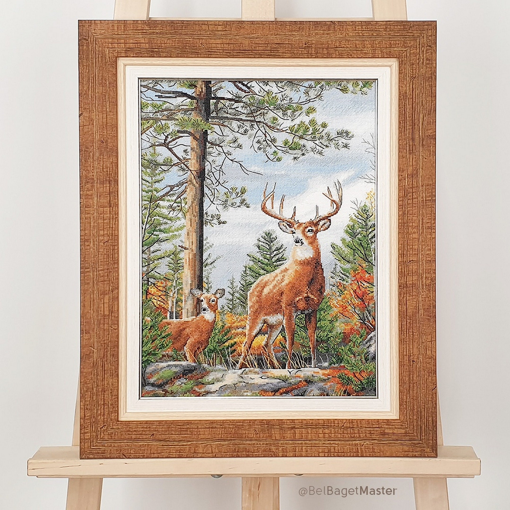 Deer in Forest Cross Stitch Pattern: Rustic Home Decor (PDF Pattern) - Etsy