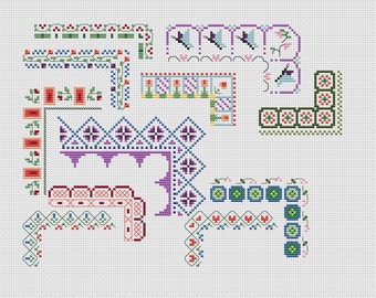 Cross Stitch Border Patterns: Easy Embroidery Edges (PDF Download)