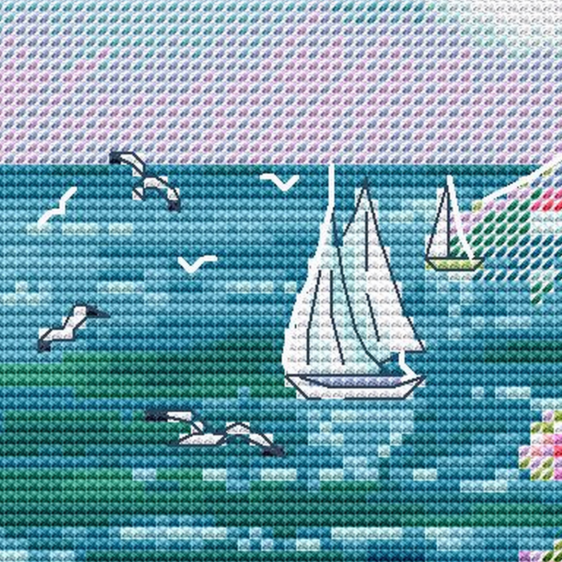 Сross stitch patern sailboat yacht sea cross stitchSummer Etsy