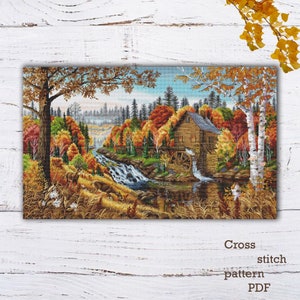 Autumn Nature Cross Stitch Pattern cross stitch art