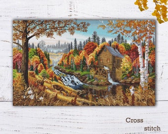 Art  Autumn Nature Cross Stitch Pattern cross stitch art