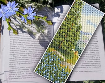 Mountain Landscape Bookmark Cross Stitch Pattern (PDF Download)
