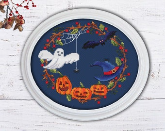 Halloween Cross Stitch Pattern PDF, clearance sale,halloween home decorGhost,pumpkin, spider,witch hat Cross Stitch ,Cute cross stitch