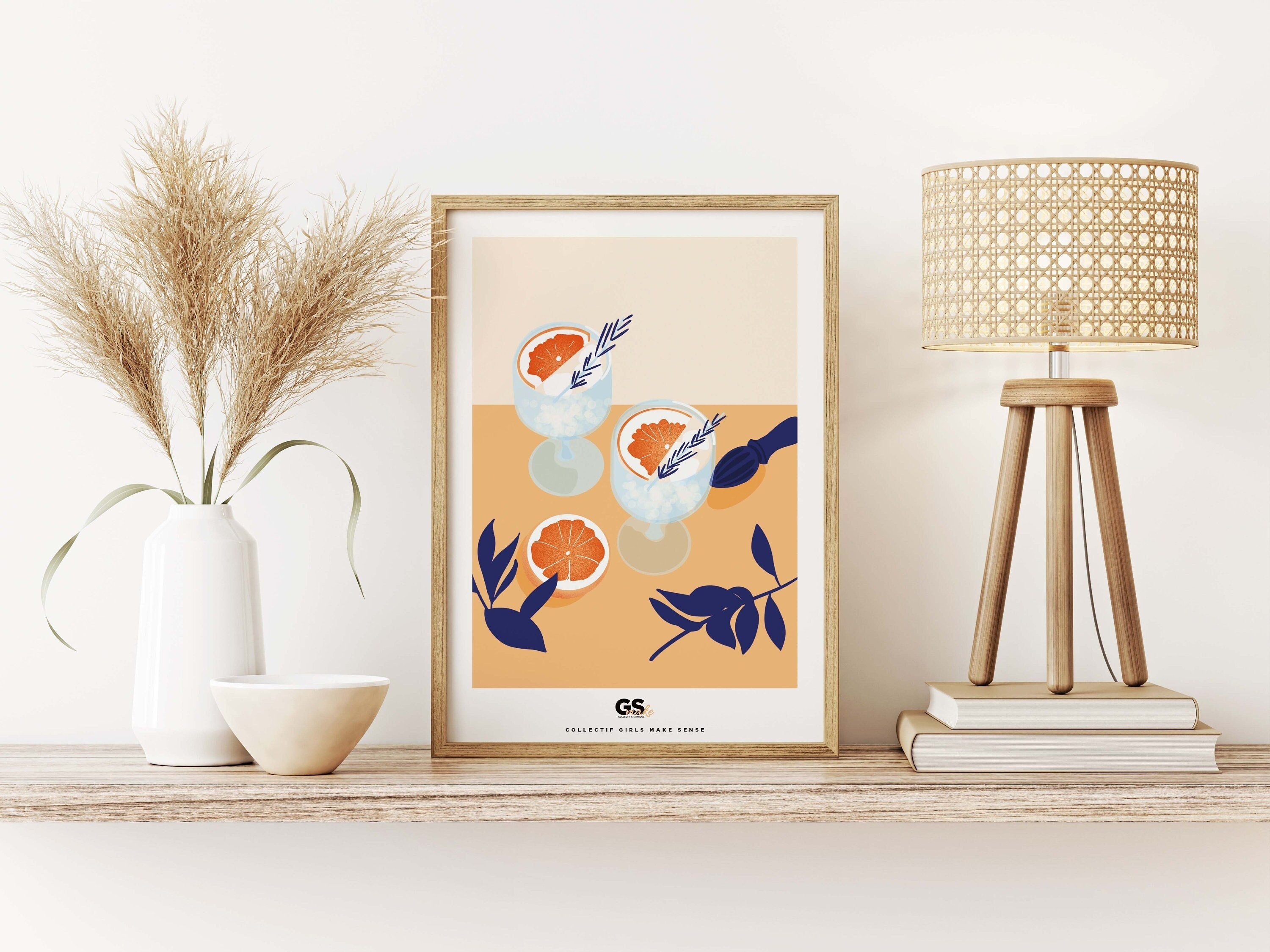 Illustration Gin To A4, Cadeau Affiche, Pour Soi, Décoration Murale, Illustration