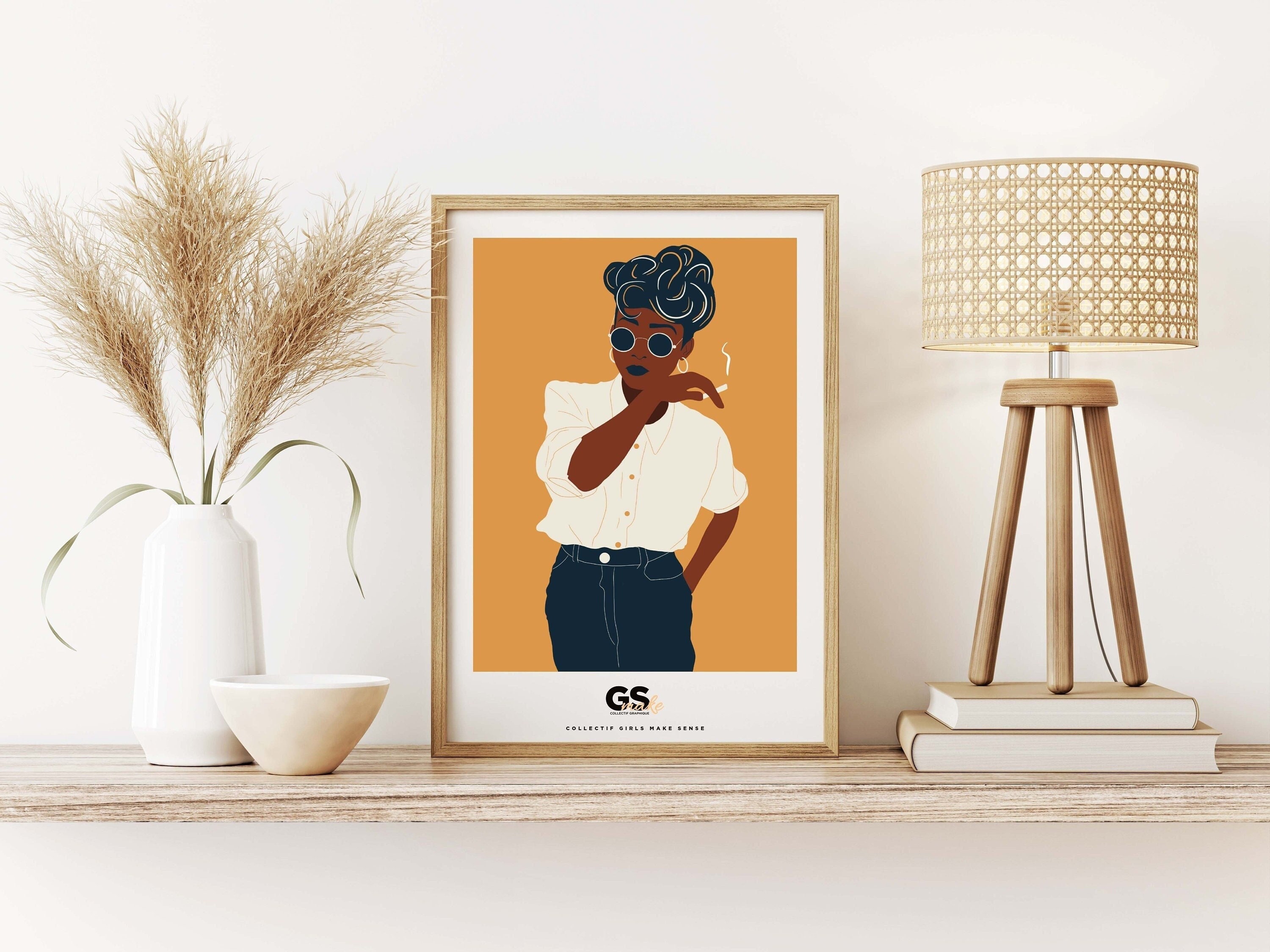 Illustration Simone A4, Cadeau Copine, Pour Soi, Décoration Murale, Illustration