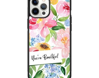 Watercolor Floral Case For iPhone 11 12 13 14 15 16 17 18 Pro Max Plus Air Fold Personalized Custom Phone Cover Protective #A