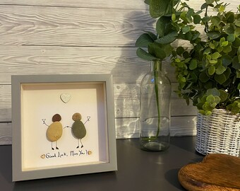 Handmade pebble art "Congratulations" picture