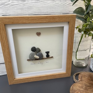 Handmade Couple Pebble Art Picture image 1