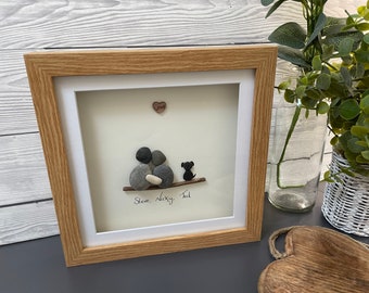 Handmade Couple Pebble Art Picture