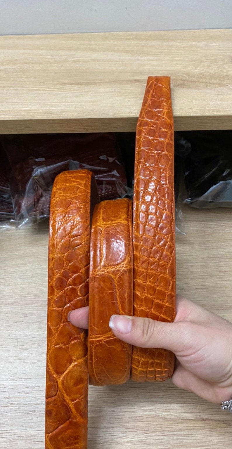 Gift for him. Premium Men\u2019s Belt Unique Belt for men Brown handmade Genuine Alligator Crocodile Leather Skin Men/'s Belt
