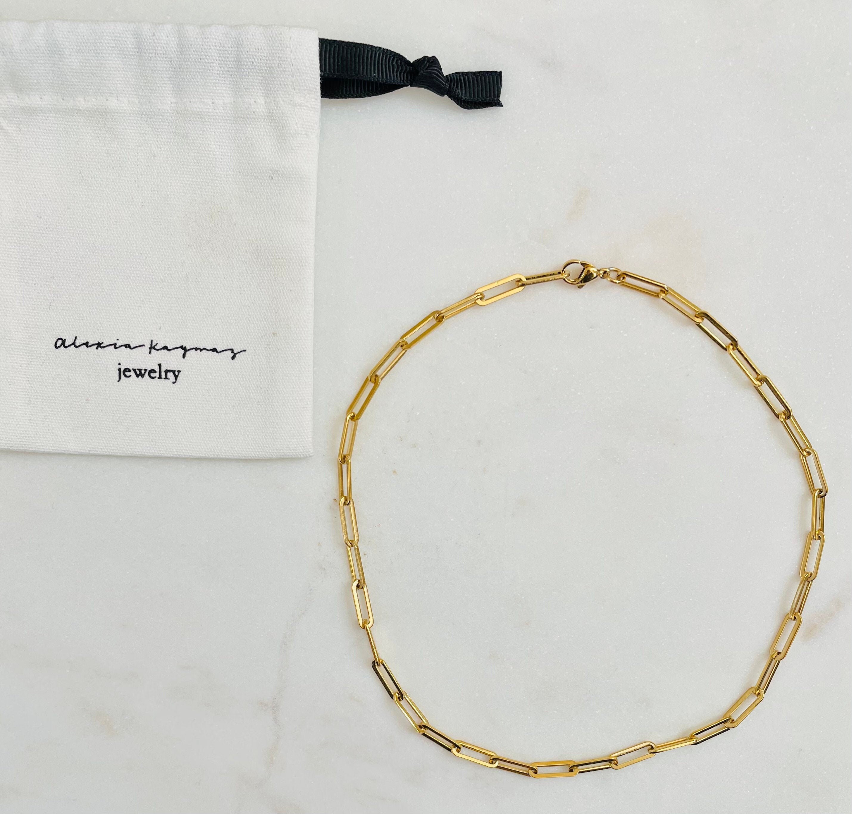 14k Gold Filled Paper Clip Chain Necklace / Gold Dainty Etsy