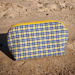 Mustard Houndstooth Handbag / Toiletry Bag / Wallet / Purse
