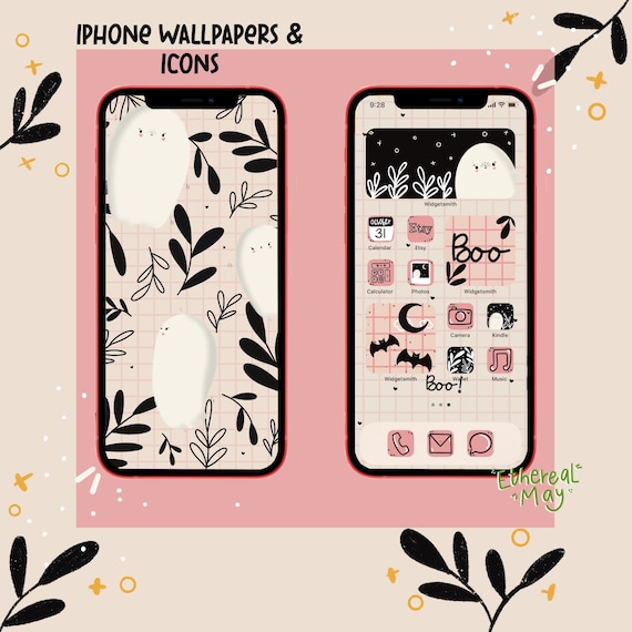 Cute Spooky Ghost Iphone Wallpaper and Icons Digital Files - Etsy Cute Spooky Ghost Iphone Wallpaper and Icons Digital Files - Etsy