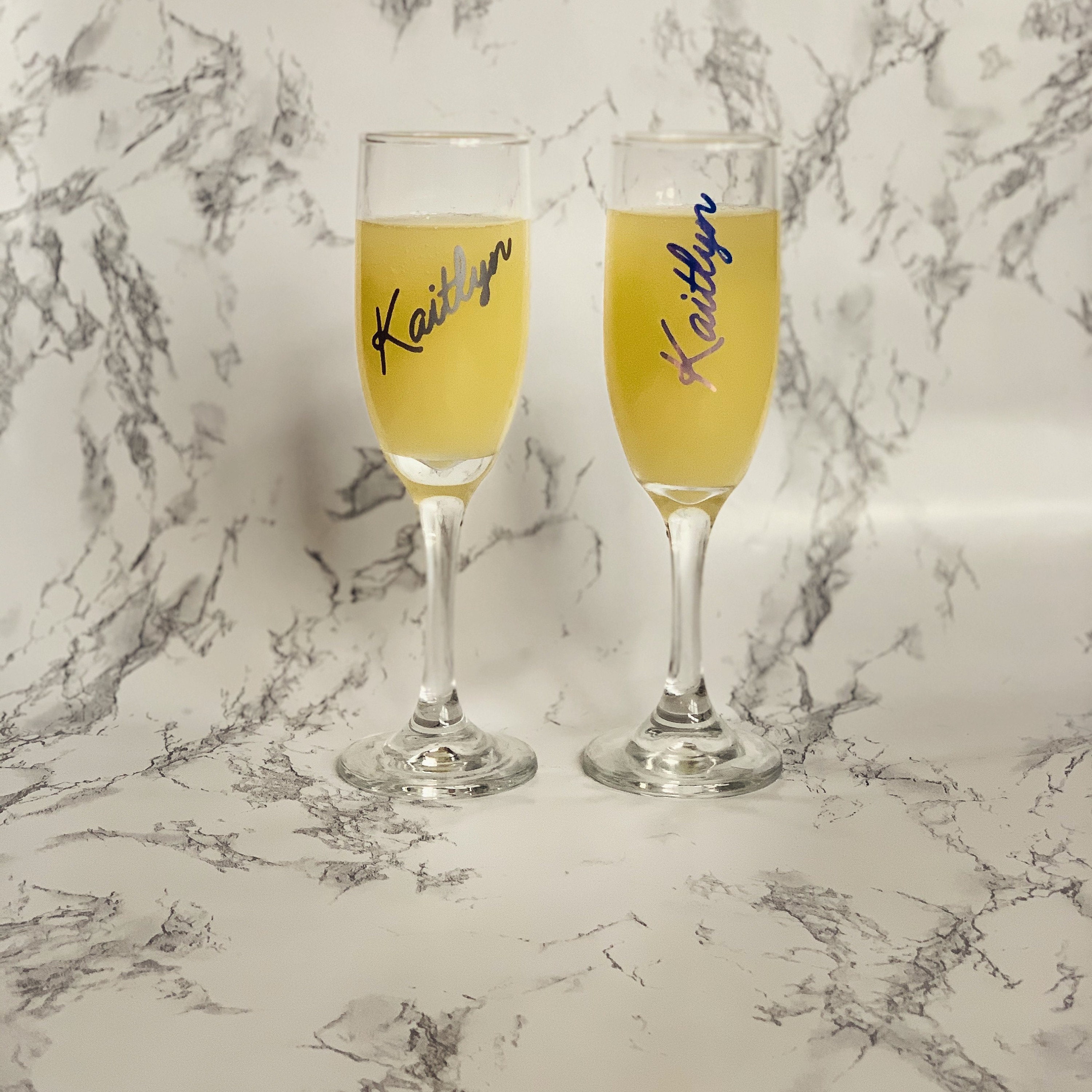 Champagne flute mimosa glass bridesmaid glass wedding Etsy