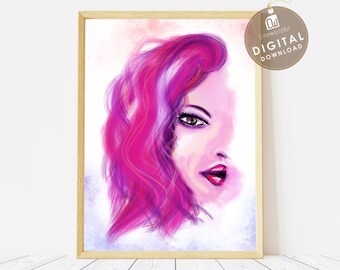 Half Face Drawing Etsy Half Face Drawing Etsy