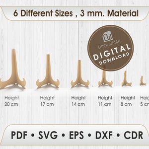 Fichiers découpés au laser sur support chevalet, Svg sur support de plaque, Svg sur chevalet, présentoir pour photo, fichier sur chevalet Glowforge