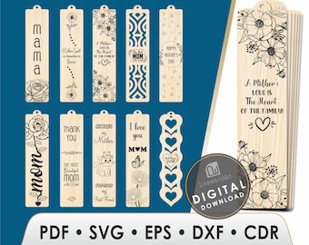 Mother’s Day Bookmark SVG | Floral Laser Cut Files