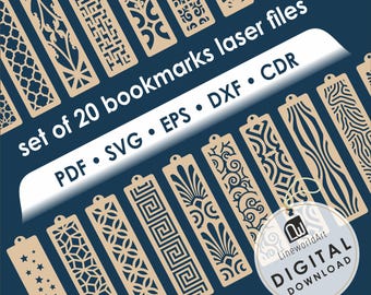 Laser Cut Bookmark SVG Templates, Engraved Files (Digital Download)