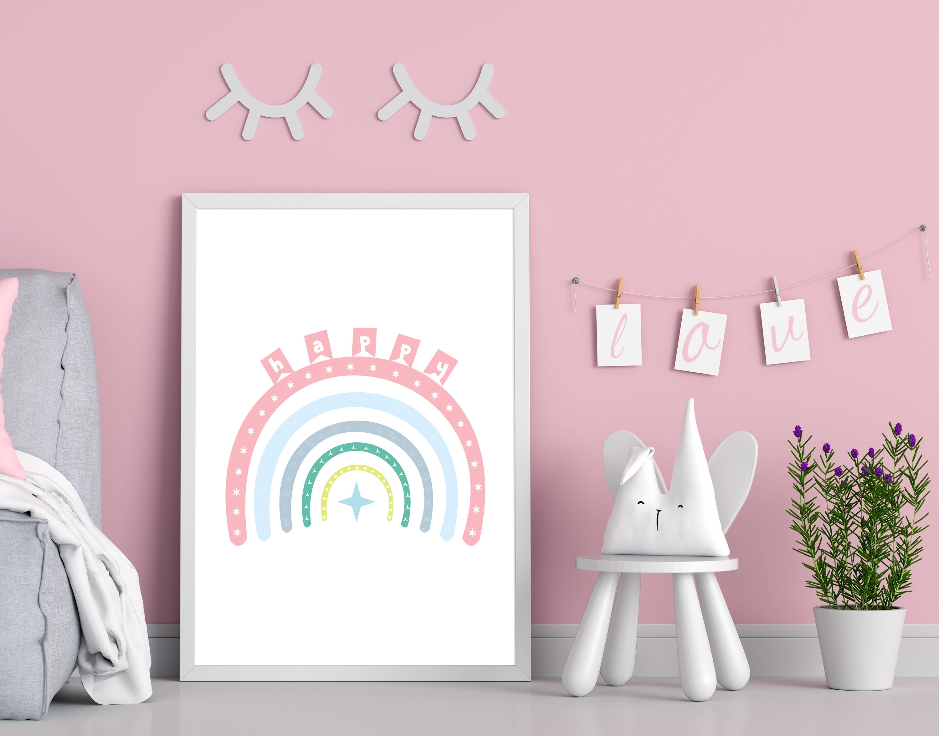 Set of 3 prints baby girl wall decor print nursery wall Etsy