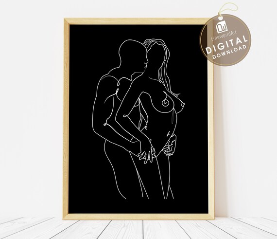 Couple Drawing Erotic Art Sensual Download Printable Nude - Etsy