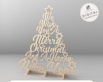 Christmas Tree Stand SVG | Laser Cut for 3mm Wood | Glowforge Ready Wooden Template