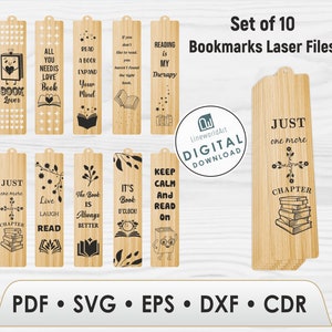 Bladwijzer Svg-bundel, boek lasergesneden bestanden, boekenliefhebber Svg, bladwijzersjabloon, Glowforge-bladwijzer