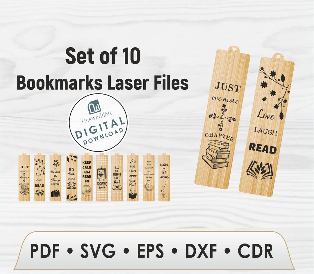 Reading Bookmark SVG Bundle | Laser Cut Files for Book Lovers | Digital ...