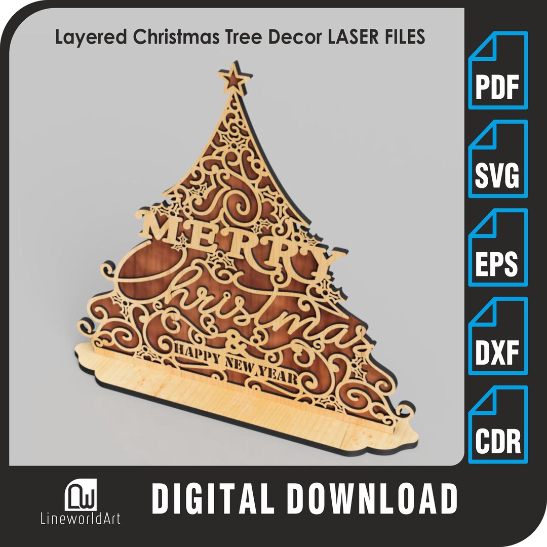 Christmas Tree Ornament SVG | Laser Cut Holiday Decoration - Etsy
