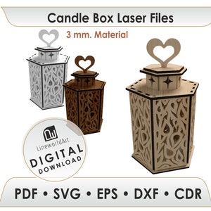 Lantern Candle Holder Laser Cut File,  Lantern Svg, Candle Holder Svg, Glowforge Table Lamp Svg, Dxf, Pdf, Eps, Cdr Template