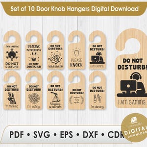 Door Knob Hanger Laser Cut Files, SVG CNC Pattern (Digital Download)