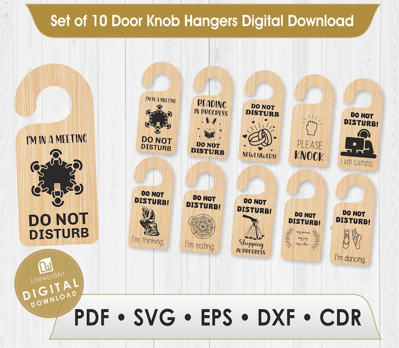 Do Not Disturb Svg, Wooden Door Hanger Templates, Laser Engraved Cut ...