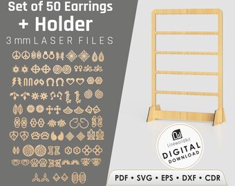 Wood Earring SVG Template Bundle, Laser Cut Files (Digital Download)