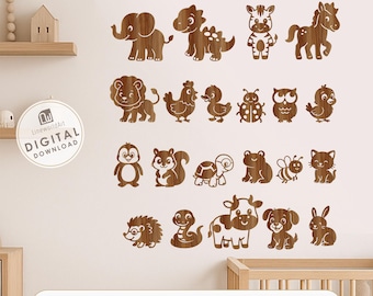 Woodland Animals SVG Bundle for Nursery Decor, Laser Cut Files